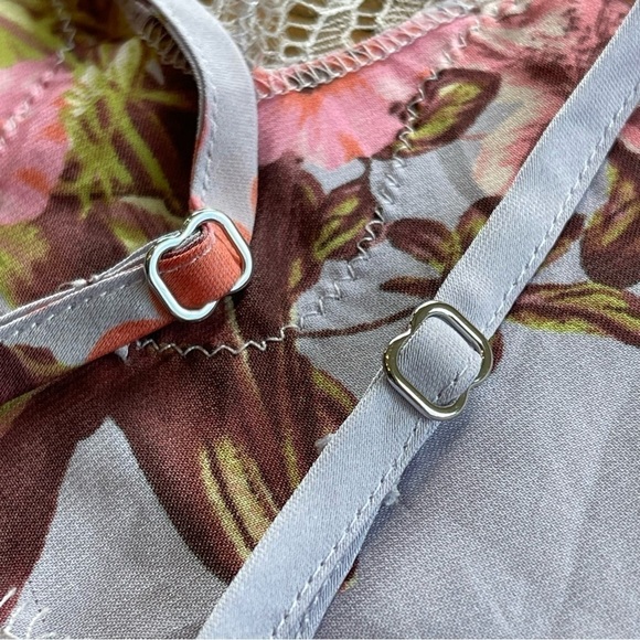 Victoria’s Secret Slip Dress Lingerie Floral Lace Blue Pink Satin Romantic Girly - Picture 10 of 14